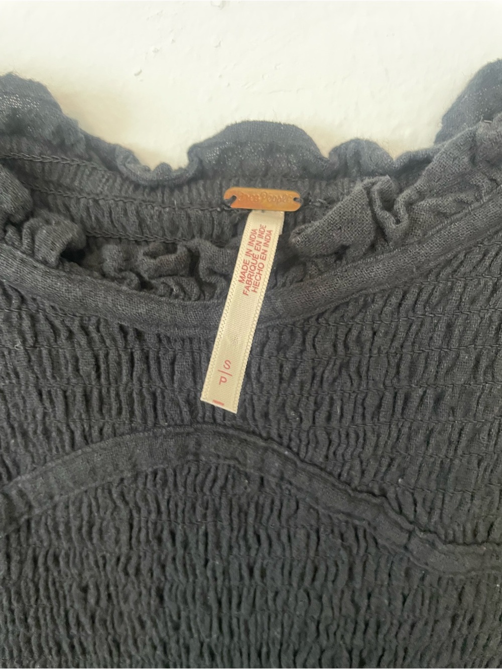 Free People Black Smocked Square-Neck Maxi Dress - Size S - Picture 2 of 4